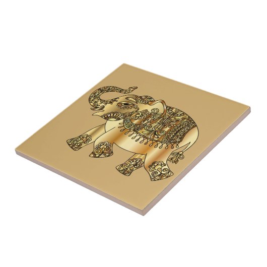 Golden Elephant Ceramic Tegel Tegeltje (Zijkant)