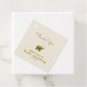 Golden Elephant Ecru Baby shower Hartelijk dank Bedankjes Labels (In situ)