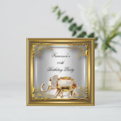 Golden Elephant Elite Elegant Birthday White Kaart (Staand voorkant)