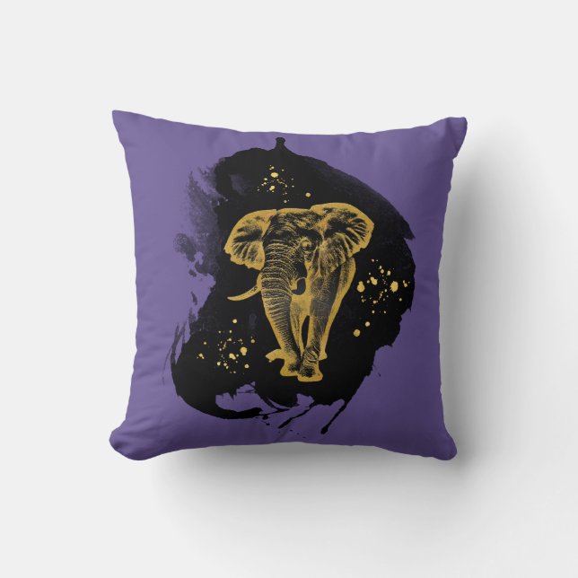 Golden Elephant Kissen Ultra Violet Kussen (Voorkant)