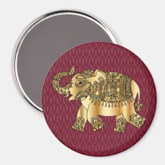 Golden Elephant Magnet (Voorkant / Achterkant)