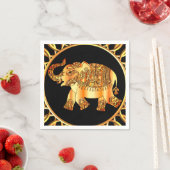 Golden Elephant Paper Party Napkins Servet (Insitu)