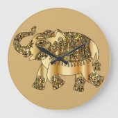 Golden Elephant Wall Clock Grote Klok (Voorkant)