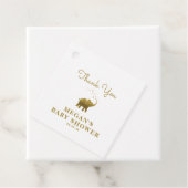 Golden Elephant White Baby shower Bedankt Bedankjes Labels (In situ)