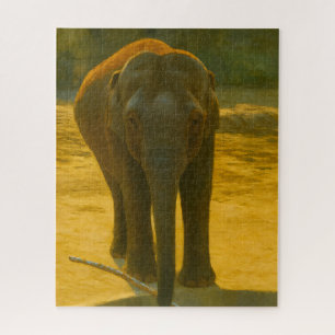 Golden Elephant Wisdom - Majestic Wildlife Legpuzzel