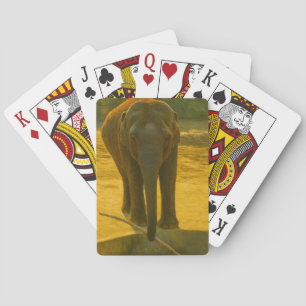 Golden Elephant Wisdom - Majestic Wildlife Pokerkaarten