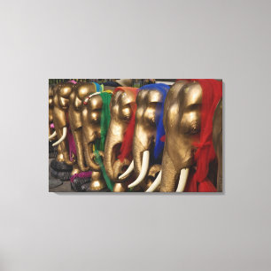 Golden Elephants Canvas Afdruk