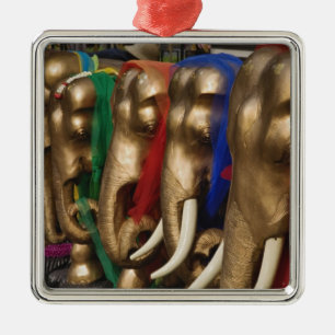 Golden Elephants Metalen Ornament