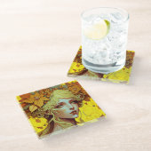 Golden Elf Fairy Fae Fantasy Art Glazen Onderzetter (Schuin)