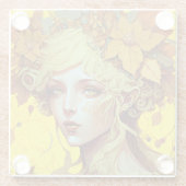 Golden Elf Fairy Fae Fantasy Art Glazen Onderzetter (Achterkant)