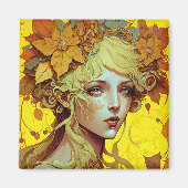 Golden Elf Fairy Fae Fantasy Art Magneet (Voorkant)