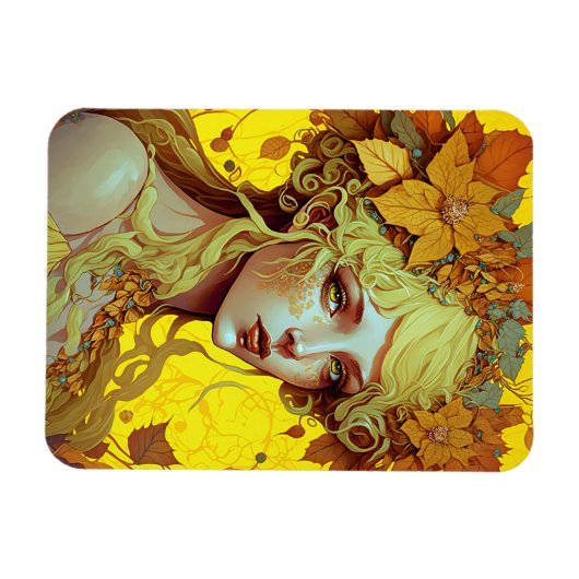 Golden Elf Fairy Fae Fantasy Art Magneet (Horizontaal)