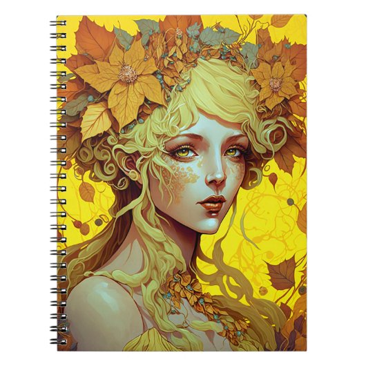 Golden Elf Fairy Fae Fantasy Art Notitieboek (Voorkant)
