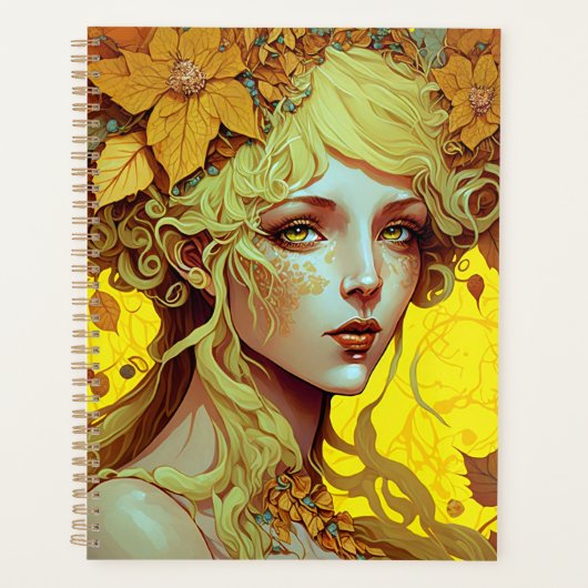 Golden Elf Fairy Fae Fantasy Art Planner (Voorkant)