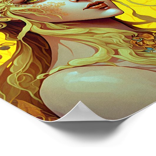 Golden Elf Fairy Fae Fantasy Art Poster (Hoek)