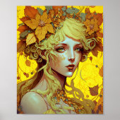 Golden Elf Fairy Fae Fantasy Art Poster (Voorkant)