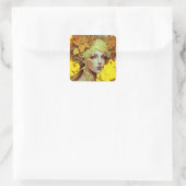 Golden Elf Fairy Fae Fantasy Art Vierkante Sticker (Tas)