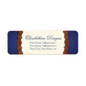 Golden Elizabethan Tudor Damask Jewel Etiket (Voorkant)