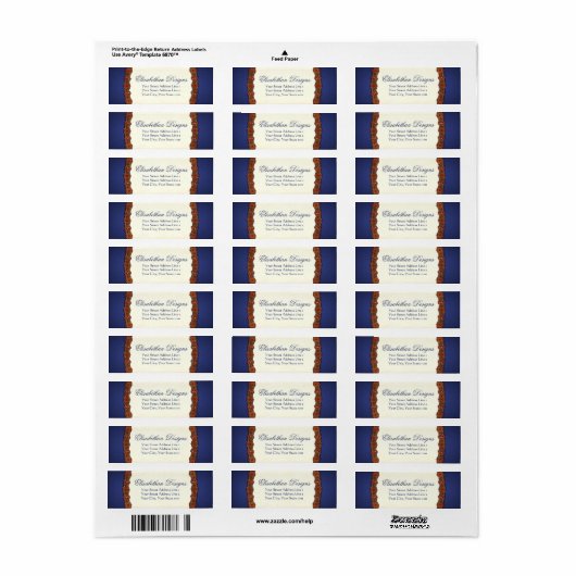 Golden Elizabethan Tudor Damask Jewel Etiket (Full Sheet)