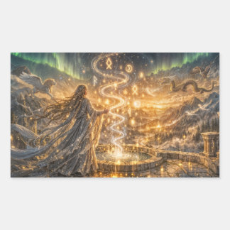 Golden Elven Fantasy Light – Impressionist Fantasy Rechthoekige Sticker