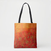 Golden Ember Floral Batik Tote Bag (Voorkant)