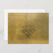 Golden Embossed Eindeloos Knot Briefkaart (Voorkant / Achterkant)