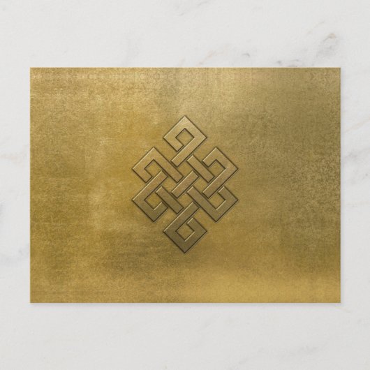 Golden Embossed Eindeloos Knot Briefkaart (Voorkant)