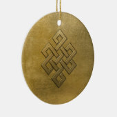 Golden Embossed Eindeloos Knot Keramisch Ornament (Rechts)