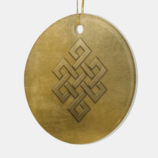 Golden Embossed Eindeloos Knot Keramisch Ornament (Links)