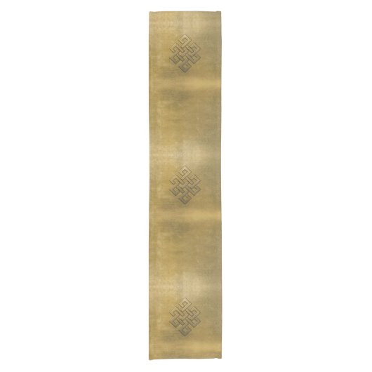 Golden Embossed Eindeloos Knot Korte Tafelloper (Voorkant)