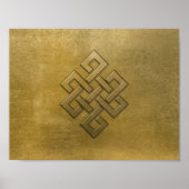 Golden Embossed Eindeloos Knot Poster (Voorkant)