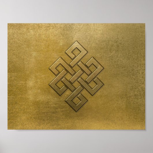 Golden Embossed Eindeloos Knot Poster (Voorkant)