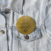 Golden Embossed Eindeloos Knot Ronde Button 7,6 Cm (In situ)