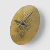 Golden Embossed Eindeloos Knot Ronde Klok (Hoek)