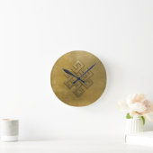 Golden Embossed Eindeloos Knot Ronde Klok (Huis)