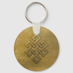 Golden Embossed Eindeloos Knot Sleutelhanger
