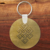Golden Embossed Eindeloos Knot Sleutelhanger (Voorkant)