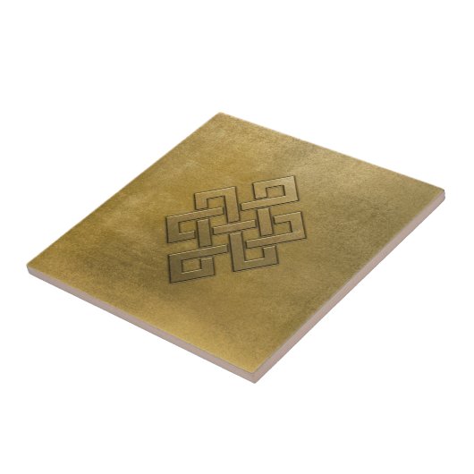 Golden Embossed Eindeloos Knot Tegeltje (Zijkant)