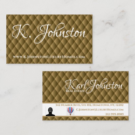 Golden Embossed Luxury Pattern Visitekaartje (Voorkant / Achterkant)