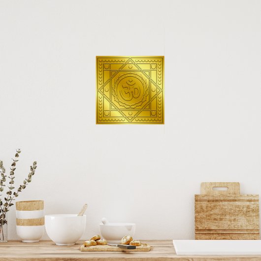 Golden Embossed Om Design Poster (Keuken)
