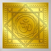 Golden Embossed Om Design Poster (Voorkant)