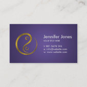 Golden Embossed Yin Yang symbool op paars Visitekaartje (Voorkant)