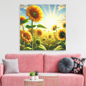 Golden Embrace Zonnebloem Canvas Afdruk (Insitu (Woonkamer))