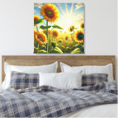 Golden Embrace Zonnebloem Canvas Afdruk (Insitu (Slaapkamer))