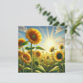 Golden Embrace Zonnebloem Flat Kaart (Staand voorkant)