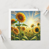 Golden Embrace Zonnebloem Flat Kaart (Voorkant / Achterkant in situ)