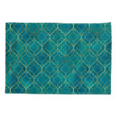 Golden Emerald Geometry Kussensloop (Achterkant)