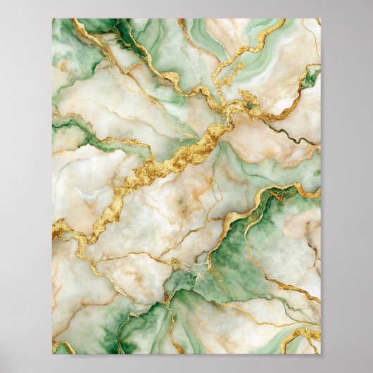 Golden Emerald Marble Poster (Voorkant)