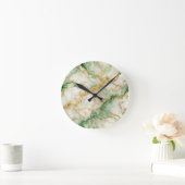 Golden Emerald Marble Ronde Klok (Huis)