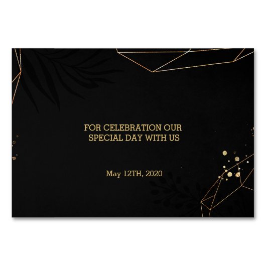 Golden en Black Dankkaarten Kaart (Achterkant)